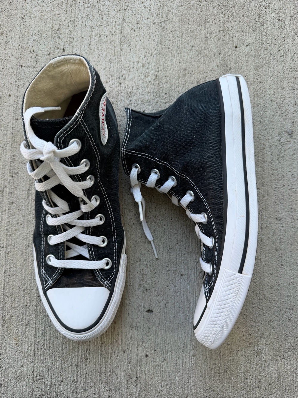 Converse All Star Chuck Taylor High Top Sneakers Black White Size 8